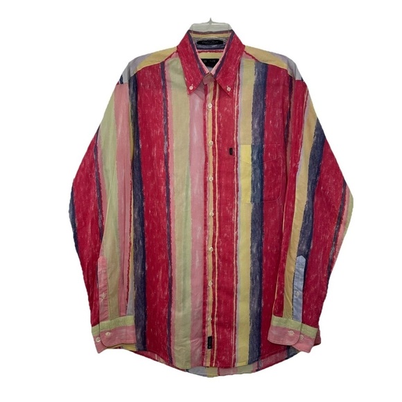 Gant Other - GANT Printed Striped Oxford Shirt Mens Medium Long Sleeve Lightweight